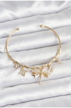 Yusufçuk Charmlı Gold Renk Pirinç Kadın Bileklik