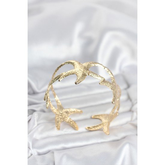 Pirinç Gold Renk Deniz Yıldızı Model Kadın Bileklik