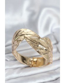Pirinç Gold Renk Yaprak Model Kadın Bileklik