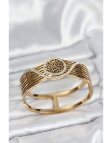 316L Çelik Gold Renk Yaşam Ağacı Modelli Kadın Kelepçe Bileklik