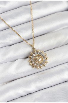 316L Çelik Zincir Gold Renk Güneş Model Kadın Kolye