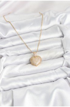 316L Çelik Zincir Gold Renk Zirkon Taşlı Kalpli Kadın Kolye 316L Çelik Zincir Gold Renk Zirkon Taşlı Kalpli Kadın Kolye