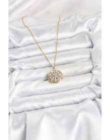 316L Çelik Zincir Gold Renk Zirkon Taşlı Kadın Kolye