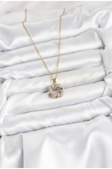 316L Çelik Zincir Gold Renk Zirkon Taşlı Sarmal Model Kadın Kolye 316L Çelik Zincir Gold Renk Zirkon Taşlı Sarmal Model Kadın Kolye