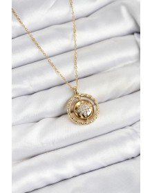 316L Çelik Zincir Gold Renk Kutup Yıldızı Model Kadın Kolye