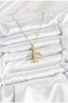 316L Çelik Zincir Gold Renk Uçak Model Kadın Kolye 316L Çelik Zincir Gold Renk Uçak Model Kadın Kolye