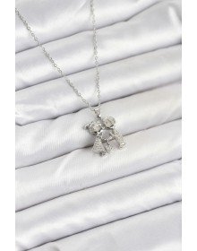 316L Çelik Zincir Gümüş Renk Erkek Kız Model Kadın Kolye