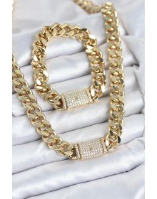 Xuping Gurmet Gold Renk Kolye ve Bileklik Seti