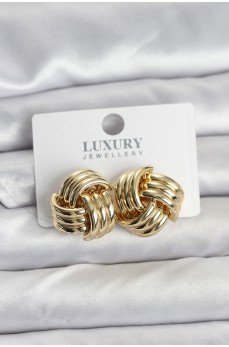 Pirinç Sarmal Gold Renk Kadın Küpe