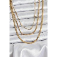 316L Çelik Gold Renk 3'lü Kadın Kolye