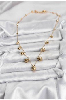 316L Çelik Zincir Gold Renk Topçuklu Kolye 316L Çelik Zincir Gold Renk Topçuklu Kolye