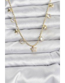 Pirinç Gold Renk Yıldız Model Kadın Kolye