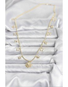 Pirinç Gold Renk Güneş Model Kadın Kolye