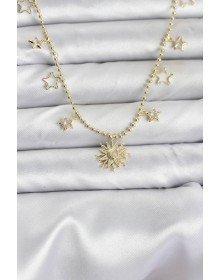 Pirinç Gold Renk Güneş Model Kadın Kolye