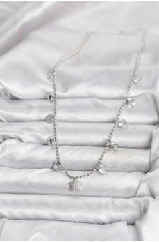 Pirinç Gümüş Renk Yıldız Model Kadın Kolye