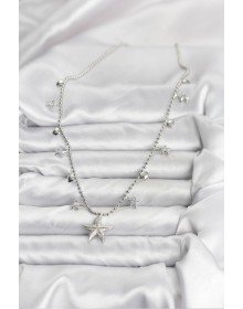 Pirinç Gümüş Renk Zirkon Taşlı Deniz Yıldızı Model Kadın Kolye