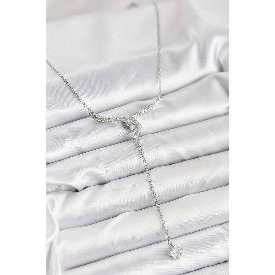 316L Çelik Zincir Gümüş Renk Yılan Model Y Kolye 316L Çelik Zincir Gümüş Renk Yılan Model Y Kolye