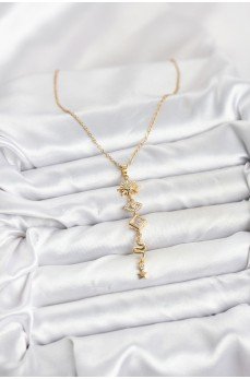 316L Çelik Zincir Gold Renk Güneş ve Enerji Model Kadın Y Kolye