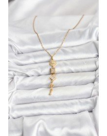 316L Çelik Zincir Gold Renk Kutup Yıldızı Enerji Model Kadın Y Kolye