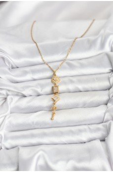 316L Çelik Zincir Gold Renk Kutup Yıldızı Enerji Model Kadın Y Kolye