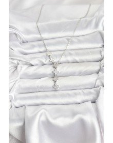 316L Çelik Zincir Gümüş Renk Yonca Model Kadın Kolye