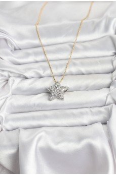 316L Çelik Zincir Gold Renk Zincirli Gümüş Yıldız Model Kadın Kolye 316L Çelik Zincir Gold Renk Zincirli Gümüş Yıldız Model Kadın Kolye