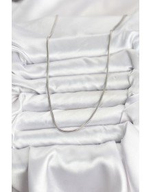 316L Çelik Zincir Gümüş Renk 60 cm Yılan Zincir Kadın Kolye