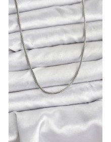316L Çelik Zincir Gümüş Renk 60 cm Yılan Zincir Kadın Kolye