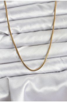 316L Çelik Zincir Gold Renk 60 cm Yılan Zincir Kadın Kolye