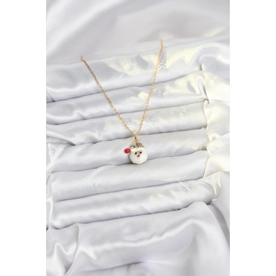 316L Çelik Zincir Gold Renk Şapkalı Kardan Adam Kafası Model Yılbaşı Temalı Kadın Kolye 316L Çelik Zincir Gold Renk Şapkalı Kardan Adam Kafası Model Yılbaşı Temalı Kadın Kolye