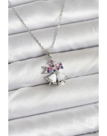 316L Çelik Zincir Gümüş Renk Chirtsmas Bell Model Yılbaşı Temalı Kadın Kolye