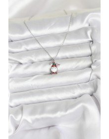 316L Çelik Zincir Gümüş Renk Yılbaşı Teması Kadın Kolye