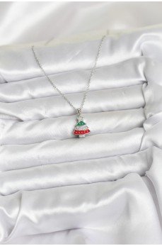 316L Çelik Zincir Gümüş Ren Çam Ağacı Model Zirkon Taşlı Yılbaşı Temalı Kadın Kolye 316L Çelik Zincir Gümüş Ren Çam Ağacı Model Zirkon Taşlı Yılbaşı Temalı Kadın Kolye