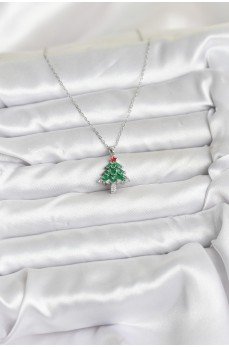 316L Çelik Zincir Gümüş Renk Çam Ağacı Model Yılbaşı Temalı Kadın Kolye 316L Çelik Zincir Gümüş Renk Çam Ağacı Model Yılbaşı Temalı Kadın Kolye