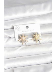 Pirinç Gümüş Renk Kutup Yıldızı Kadın Küpe