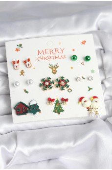 Yılbaşı Temalı 8 Çift Küpe Seti Yılbaşı Temalı 8 Çift Küpe Seti