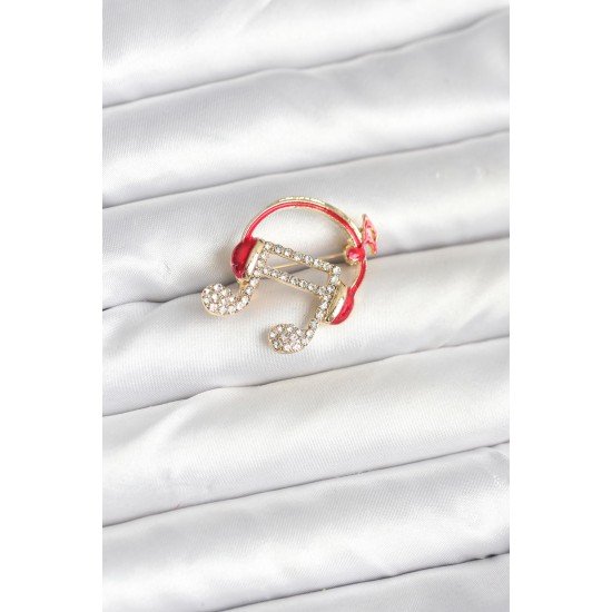 Kulaklıklı Nota Model Broş