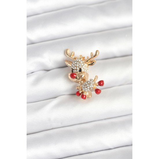Noel Geyiği Model Yılbaşı Temalı Broş