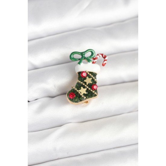Yılbaşı Çorabı Temalı Broş