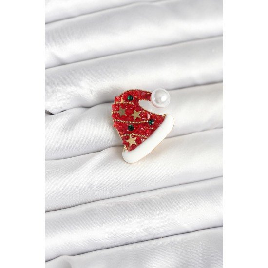 Kırmızı Şapka Model Yılbaşı Temalı Broş