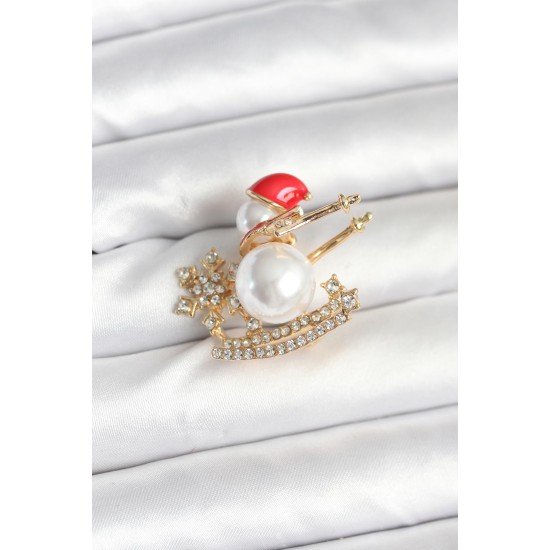 Kızaklı Kardan Adam Model Yılbaşı Temalı Broş Kızaklı Kardan Adam Model Yılbaşı Temalı Broş