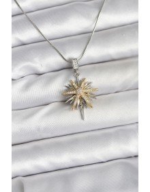316L Çelik Zincir Gümüş Renk Kutup Yıldızı Model Kadın Kolye