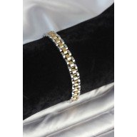 316L Çelik Gold ve Gümüş Renk 7 mm Kalınlık Erkek Bileklik