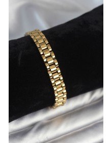 316L Çelik Gold Renk 9 mm Kalınlık Erkek Bileklik