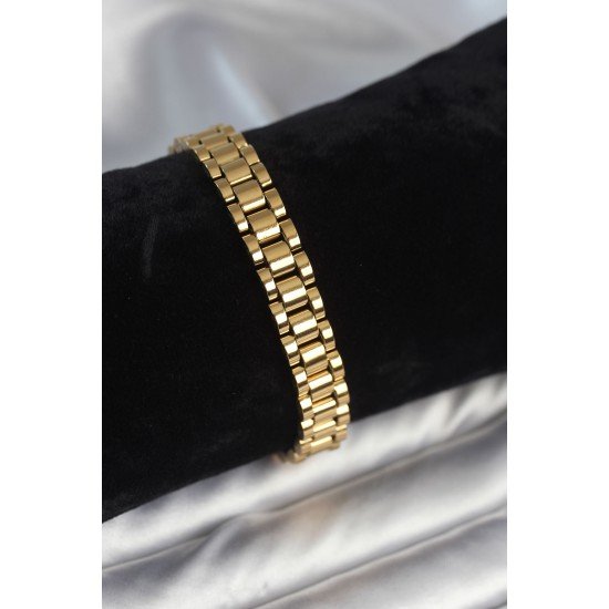 316L Çelik Gold Renk 9 mm Kalınlık Erkek Bileklik 316L Çelik Gold Renk 9 mm Kalınlık Erkek Bileklik