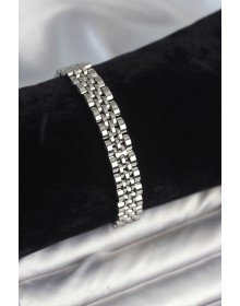 316L Çelik 9 mm Kalınlıkta Gümüş Renkli Erkek Bileklik