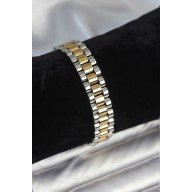 316L Çelik Gold ve Gümüş Renk 12 mm Kalınlık Erkek Bileklik