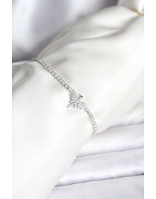 Anka Kuşu Model Zirkon Taşlı Gümüş Renk Pirinç Su Yolu Kadın Bileklik