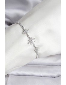 Kutup Yıldızı Model Zirkon Taşlı Gümüş Renk Su Yolu Kadın Bileklik