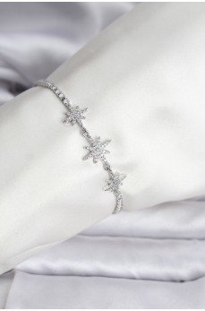 Kutup Yıldızı Model Zirkon Taşlı Gümüş Renk Su Yolu Kadın Bileklik